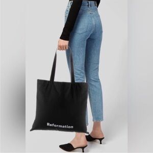 Reformation Black Canvas Tote